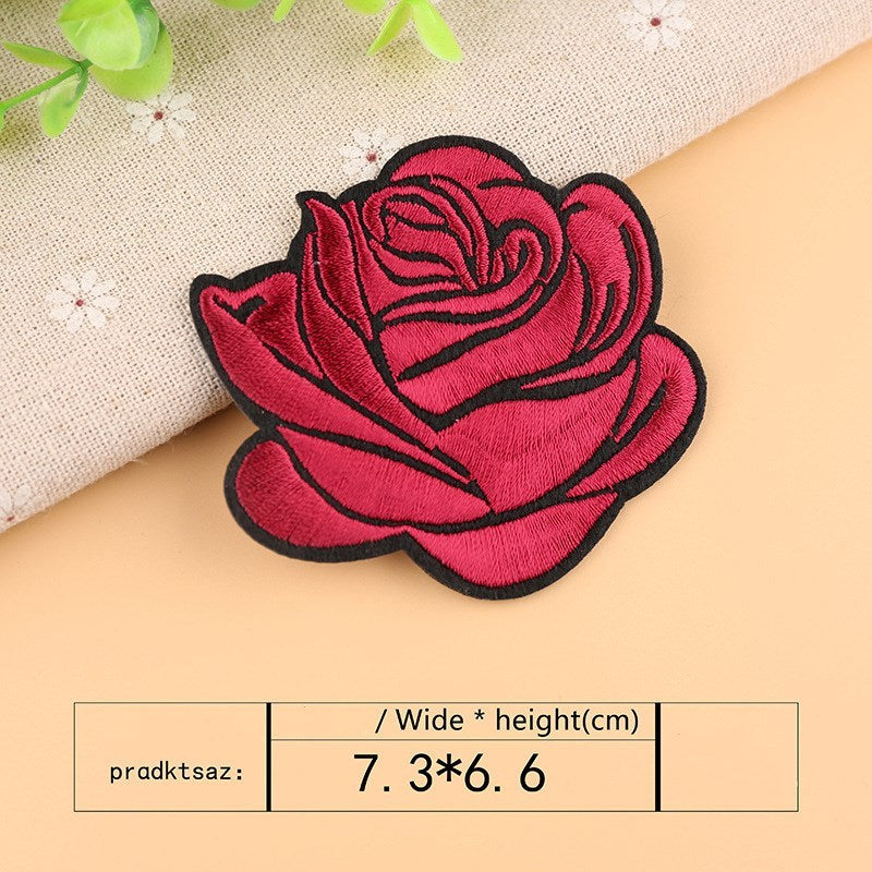 Rose Flower Embroidered Cloth Sticker – Sewing, Clothing, Bag, and Hat Patch
