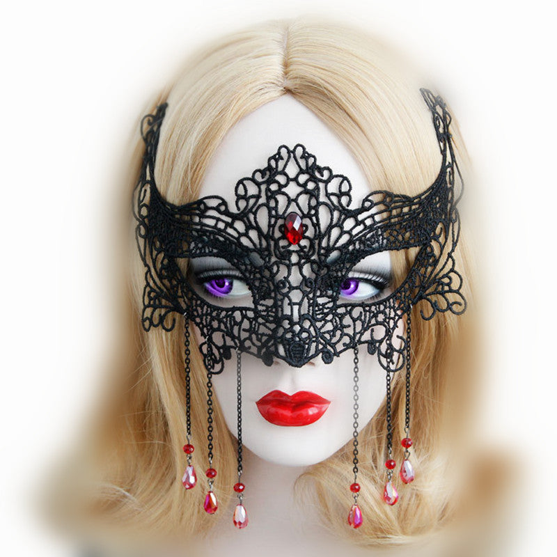 Elegant Black Lace Party Face Accessories