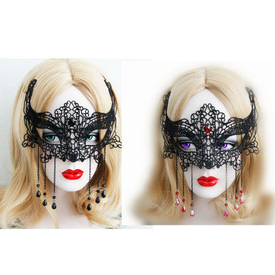Elegant Black Lace Party Face Accessories