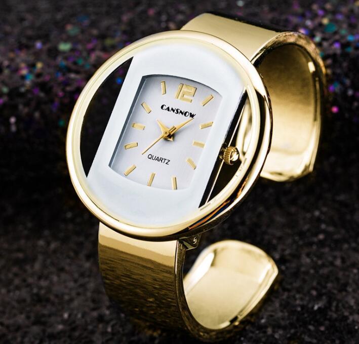 Luxury Women's Bracelet Watch – Gold/Silver Dial with Adjustable Steel Band, Quartz Movement