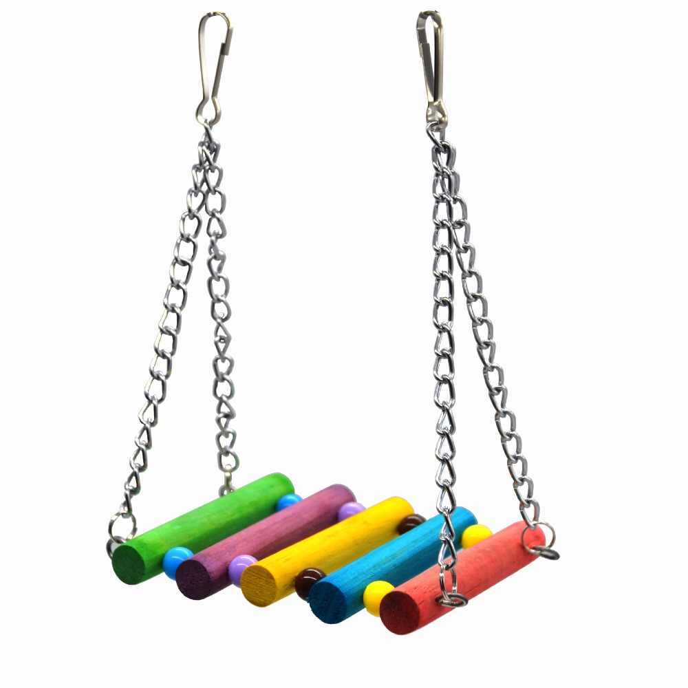 Colorful Suspension Bridge Swing Stand for Parrots and Peony Birds