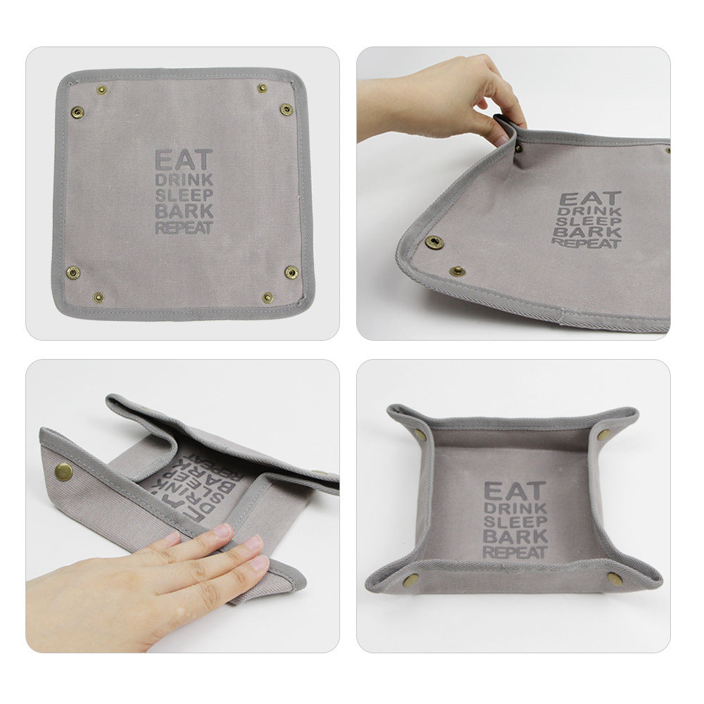 Foldable Canvas Easy To Clean Pet Portable Food Bowl
