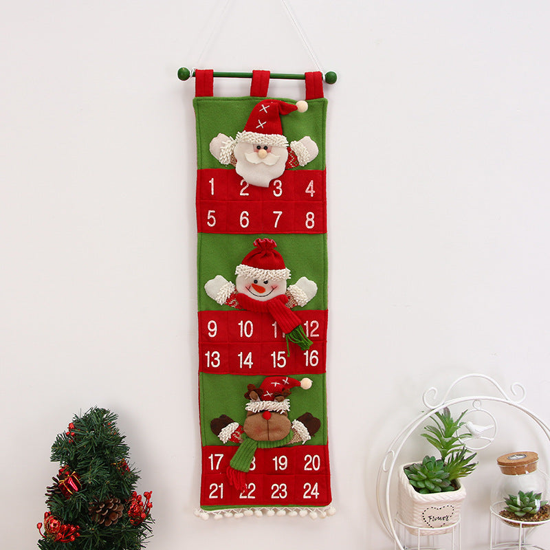 Christmas Hanging Calendar Storage Bag Decoration