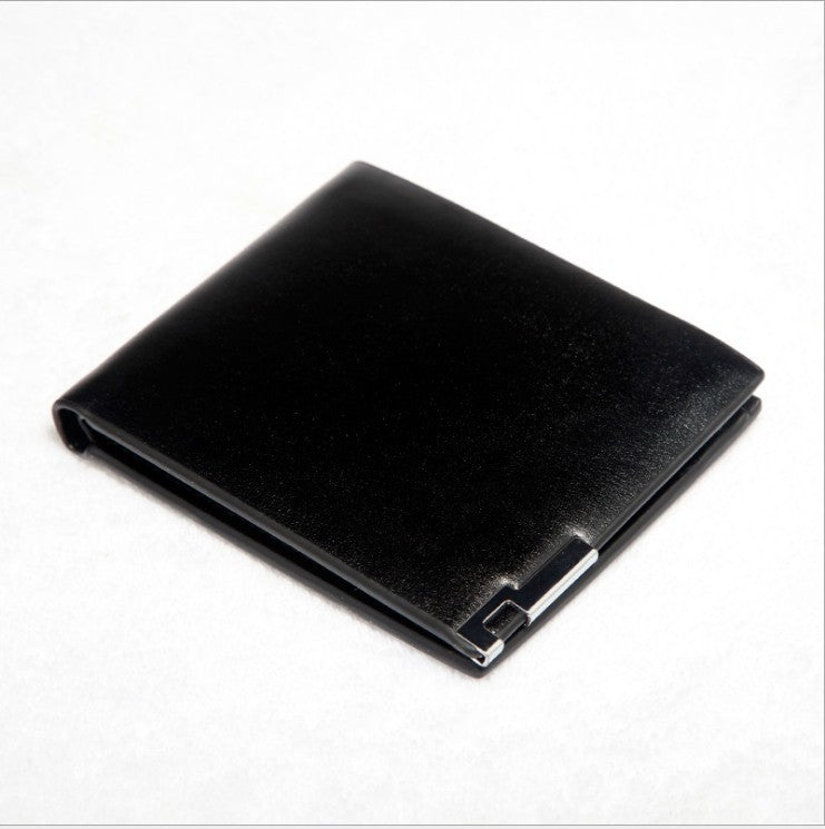 Unisex PU Leather Short Wallet With Fine Lines Pattern