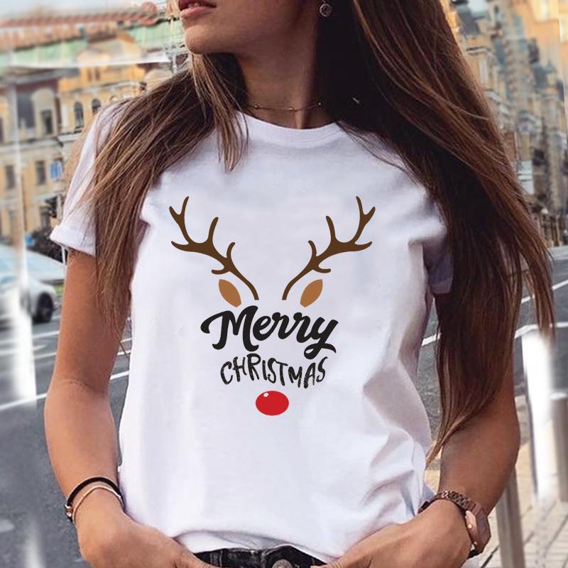 Fashionable Christmas Party Short Sleeve T-shirt Women