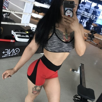 Women’s Slim-Fit Yoga Shorts – Heart-Stitching Detail, High-Waist Base Layer