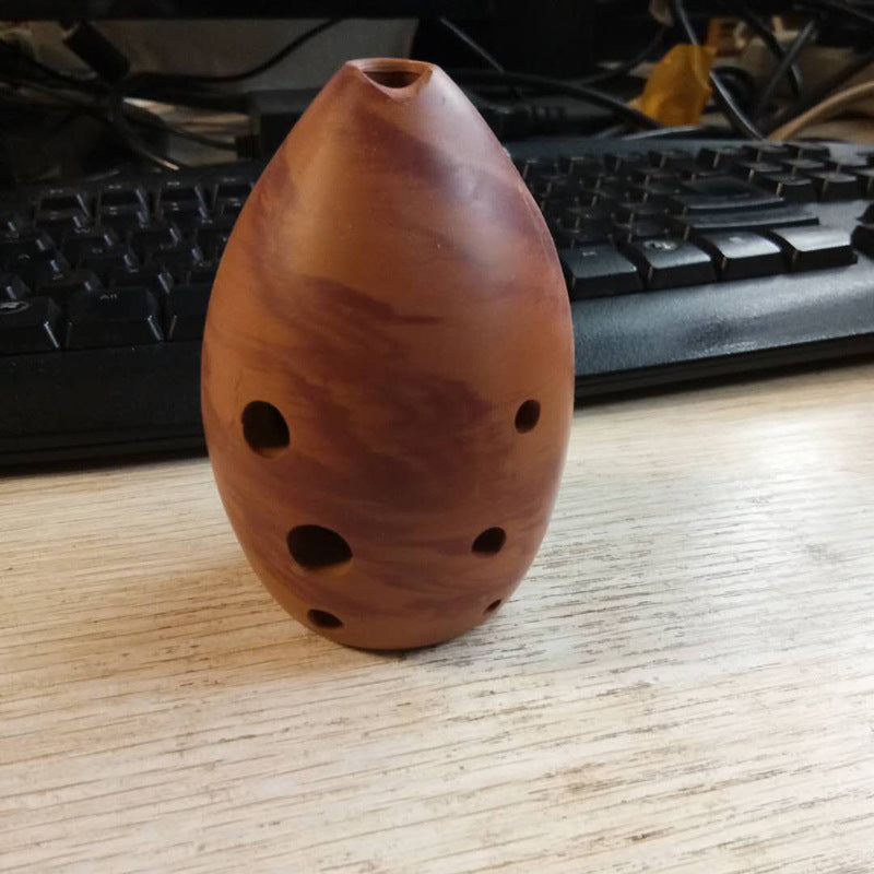 Nickel-Plated Eight-Hole Pear-Shaped Ancient Xun Musical Instrument with Seven Star Design
