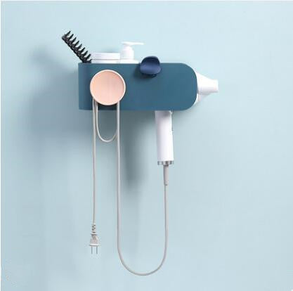 Punch-Free Bathroom Hair Dryer Rack – Hook & Wall-Mount Bracket