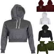 Women's Fleece Hoodie Sweatshirt Slim Fit Solid Casual