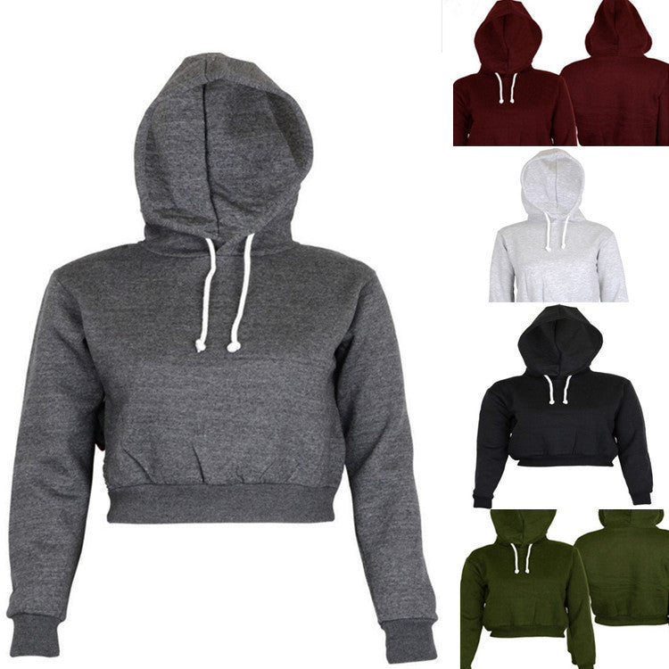 Women's Fleece Hoodie Sweatshirt Slim Fit Solid Casual
