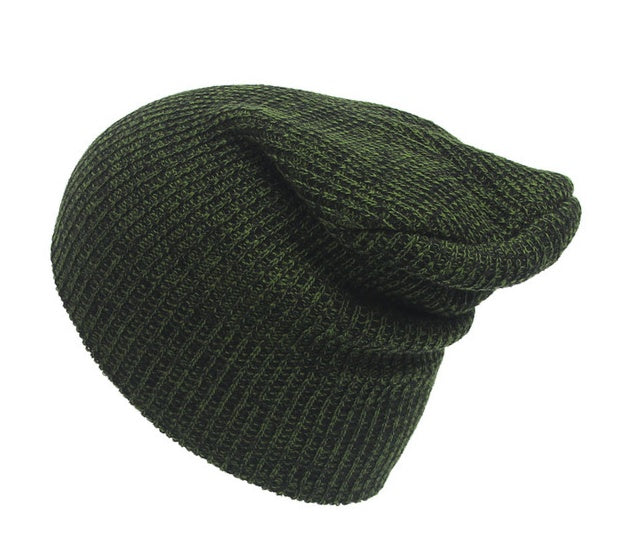 Warm Mixed Color Striped Wool Knitted Cap with Earmuffs