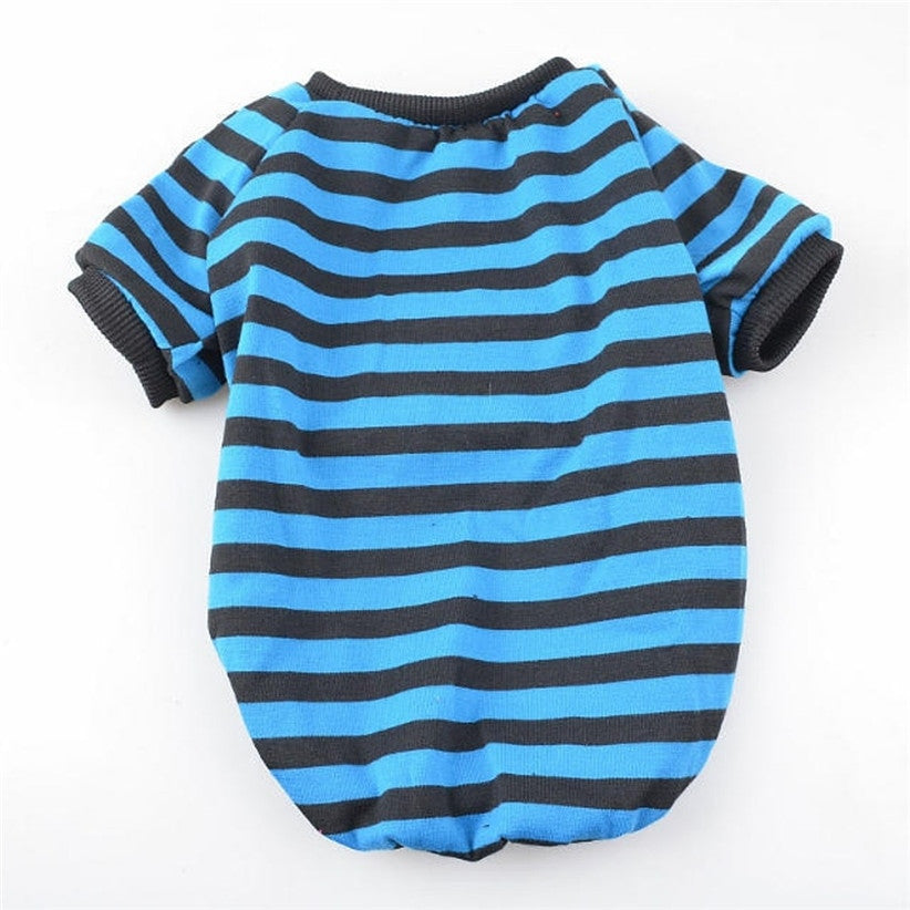 Comfy Striped Round Neck Pet Shirt