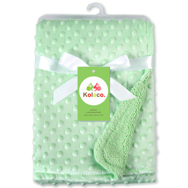 CozyDots Polar Fleece Baby Blanket – Swaddle Wrap for Newborns