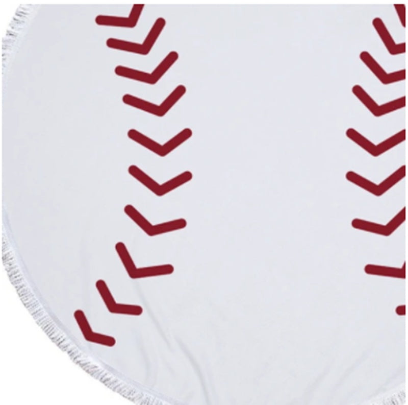 Microfiber and tassel round printed beach towel