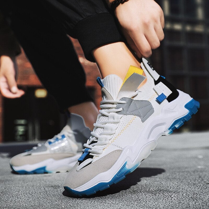 Mesh Sports and Leisure Color Matching Platform Flying Shoes