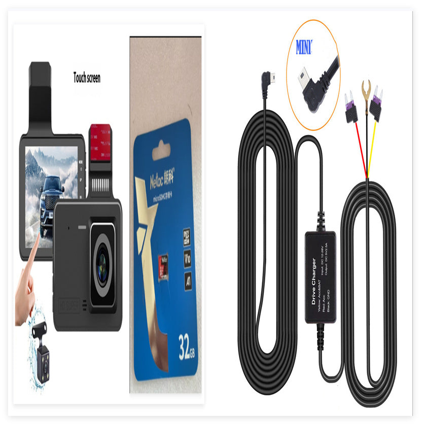 Dual Lens Dash Cam – 4-Inch Night Vision Hidden Recorder
