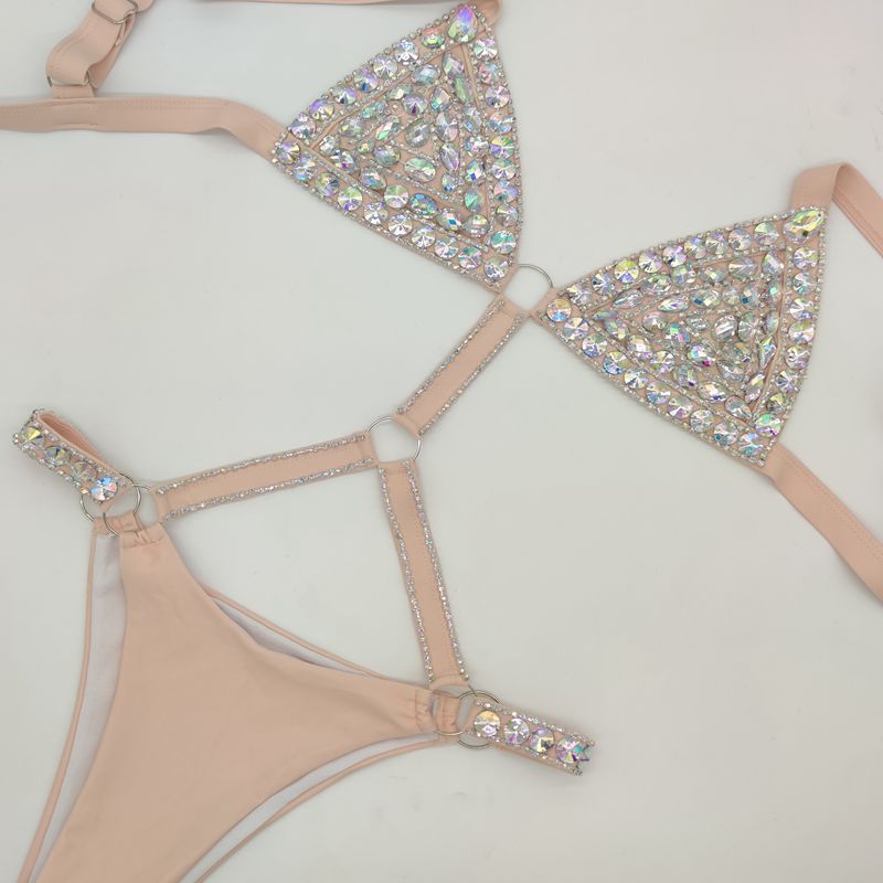 Women’s Nylon Bikini Set – Lightweight Solid Swimwear