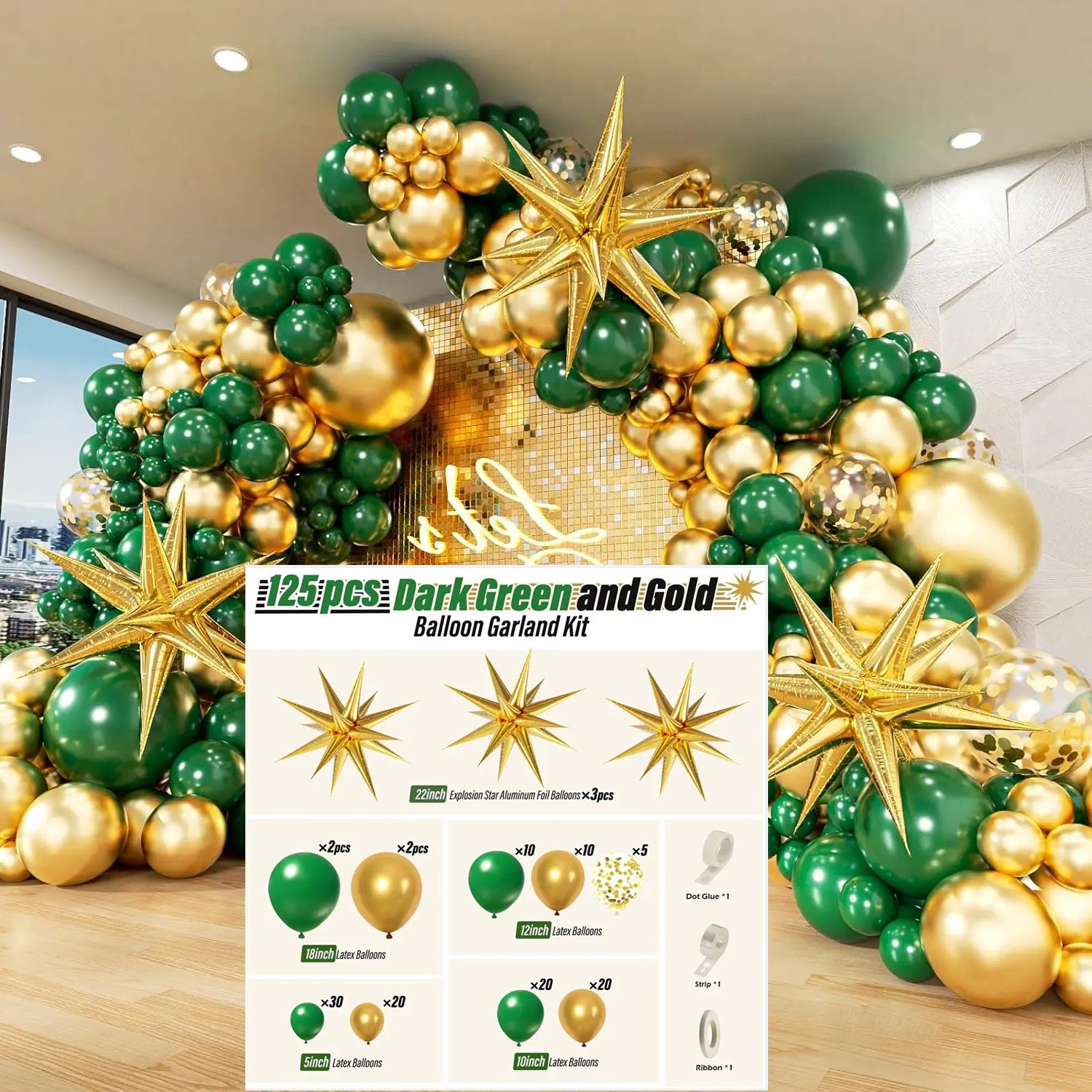 Explosion Star Thickened Balloon Chain Package Birthday Party Graduation Activity Arrangement Balloon