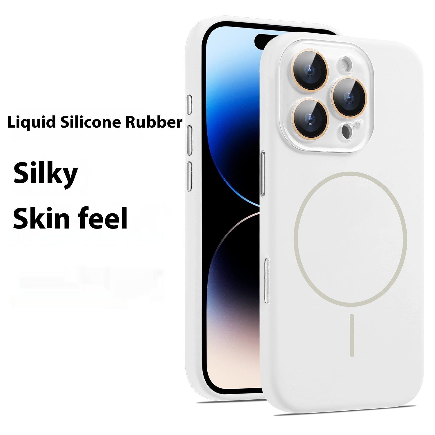 Liquid Silicone Magnetic Crystal Lens Phone Case Protective Cover