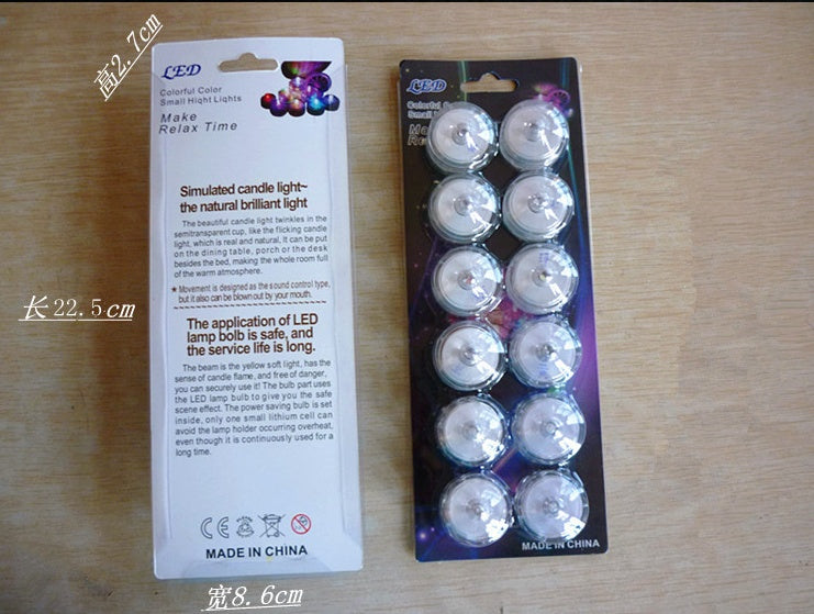 Colorful LED Waterproof Electronic Candle Lights Battery Operated Decorative Diving Candles