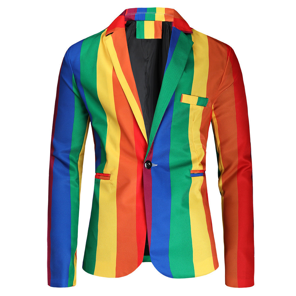 Christmas Printed Suit Men's Three-piece Suit