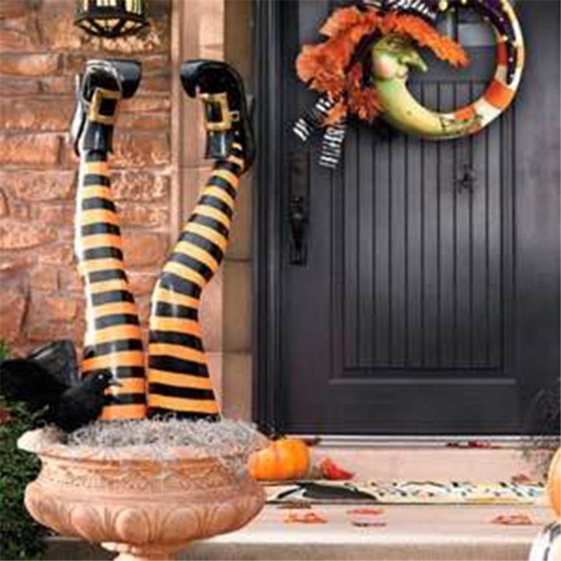 Halloween Evil Witch Leg Decoration – Spooky Thigh Prop for Haunted House and Outdoor Decor
