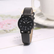 Casual Round Dial Couple’s Quartz Watches with PU Strap