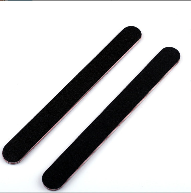 Double-Sided Nail Polishing Strip – Black & Red Heart Nail Buffer Tool