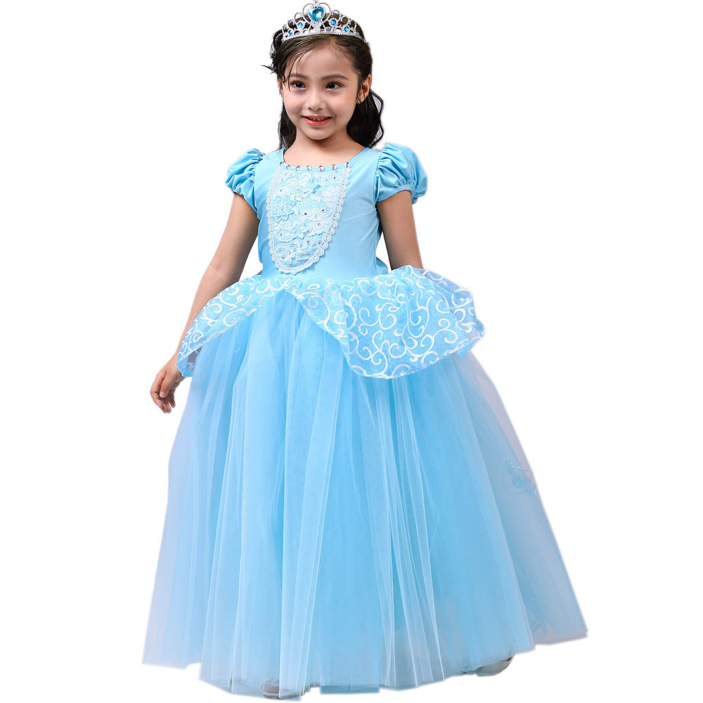 Princess Dress Blue Mesh Skirt