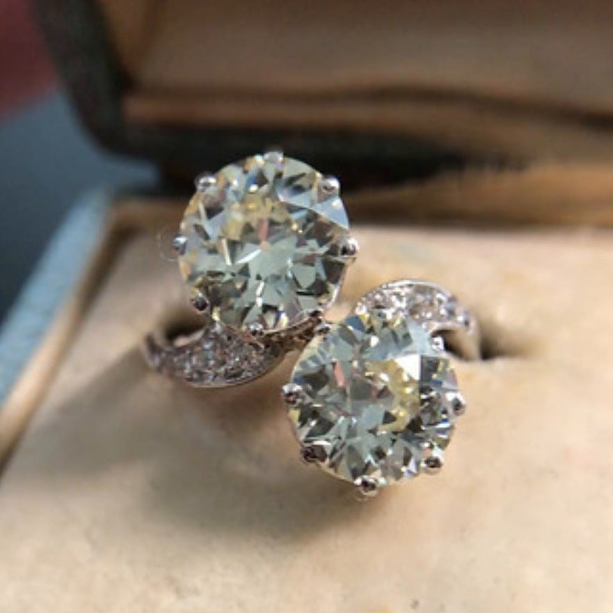 Elegant Personalized Simulated Diamond Engagement Ring