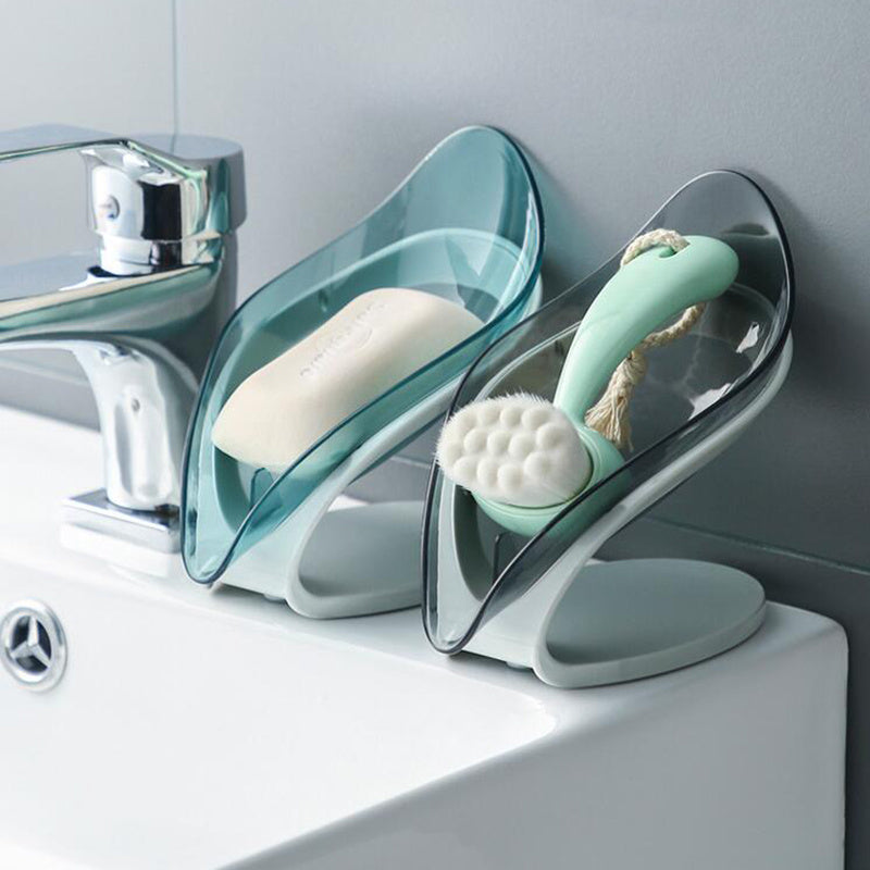 Leaf-Shaped Bathroom Soap Holder – Non-Slip Drain Storage Box for Soap & Kitchen Dish