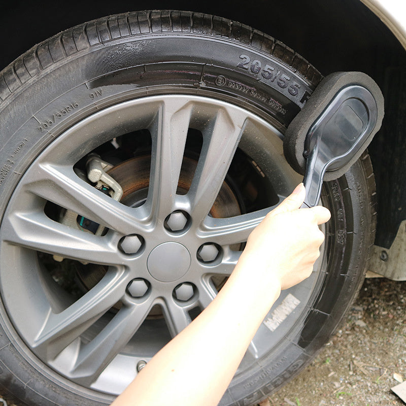 Car Tire Waxing Brush – Long Handle Sponge Applicator