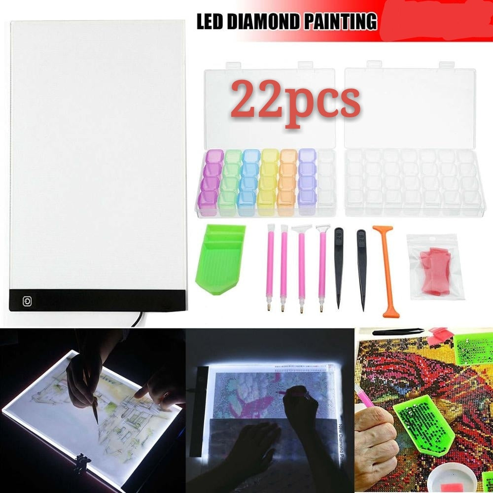 Diamond Painting & Embroidery Tool Set with LED Light Drawing Board