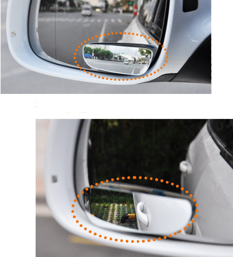 Infinity Car Rearview Mirror with Adjustable Small Round Blind Spot Mirror, Wide-Angle Auxiliary Reflective Lens
