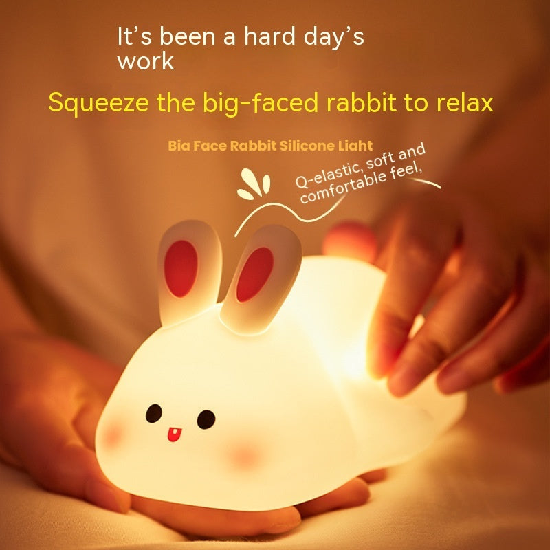 Silicone Rabbit LED Night Light With Touch Sensor Safe