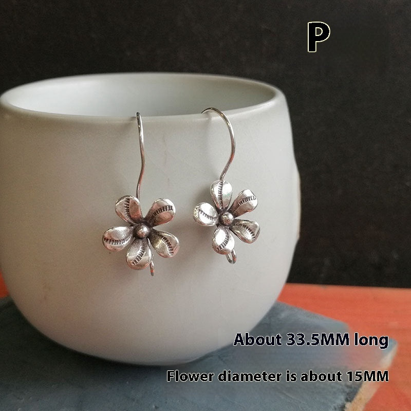 Homemade Sterling Silver Earrings Eardrop Silver Accessories Silver Ear Hook