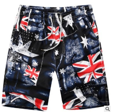 Men's Regular Cut Quick Dry Printed Polyester Shorts Beach