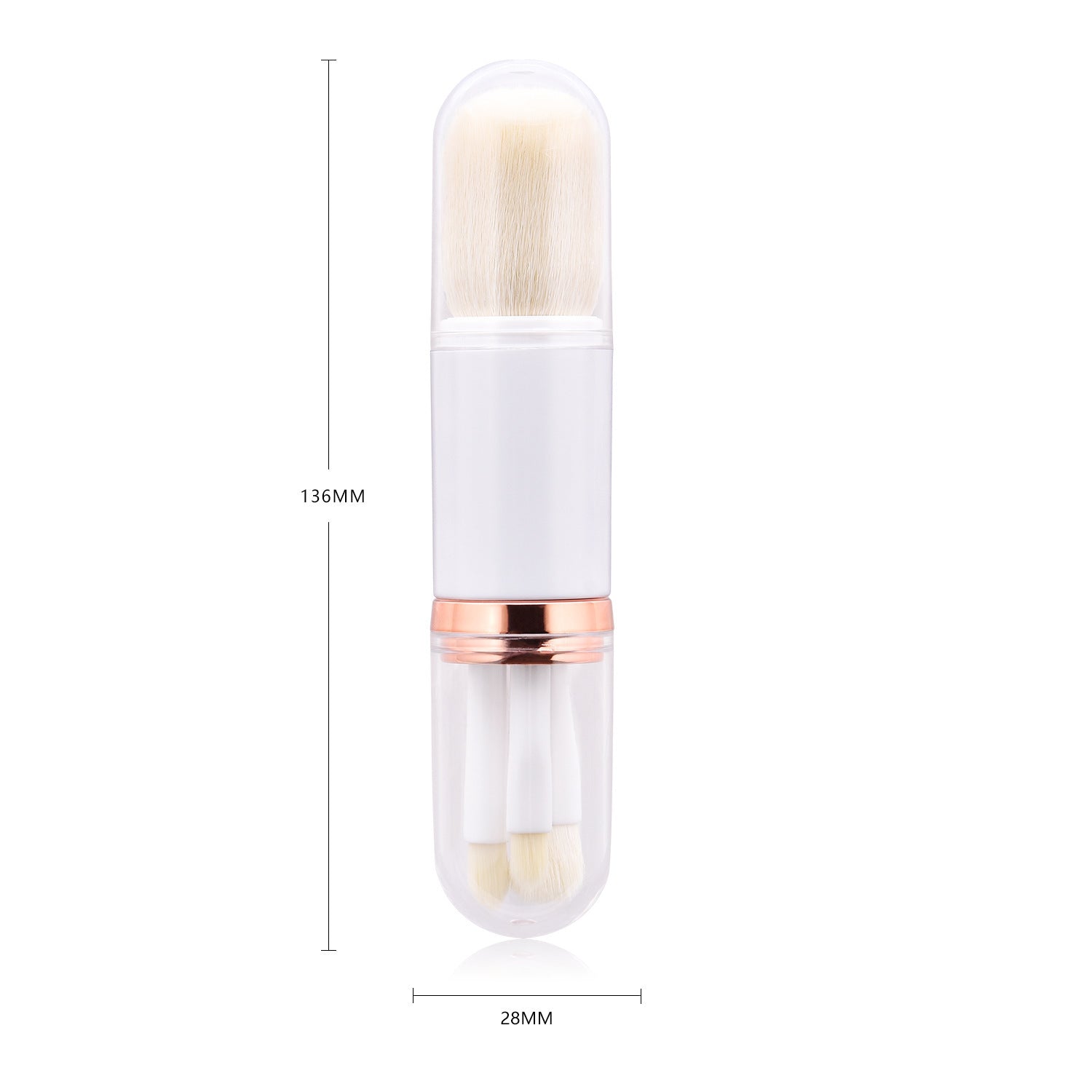 Retractable Double-Head Makeup Brush – Portable Beauty Tool