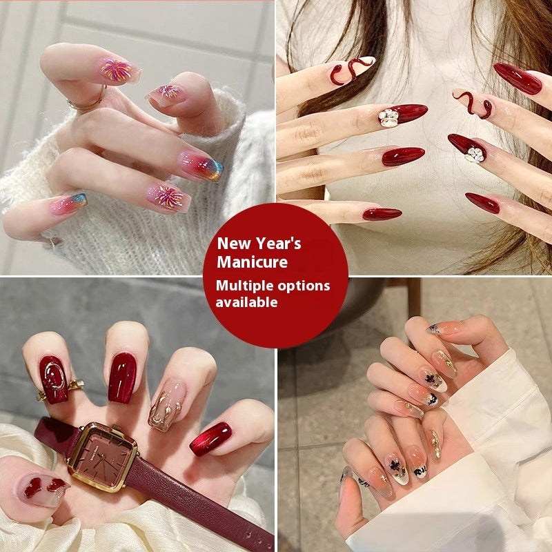 Hand Worn Nail Piece In China-Chic Red In The Year Of The Snake