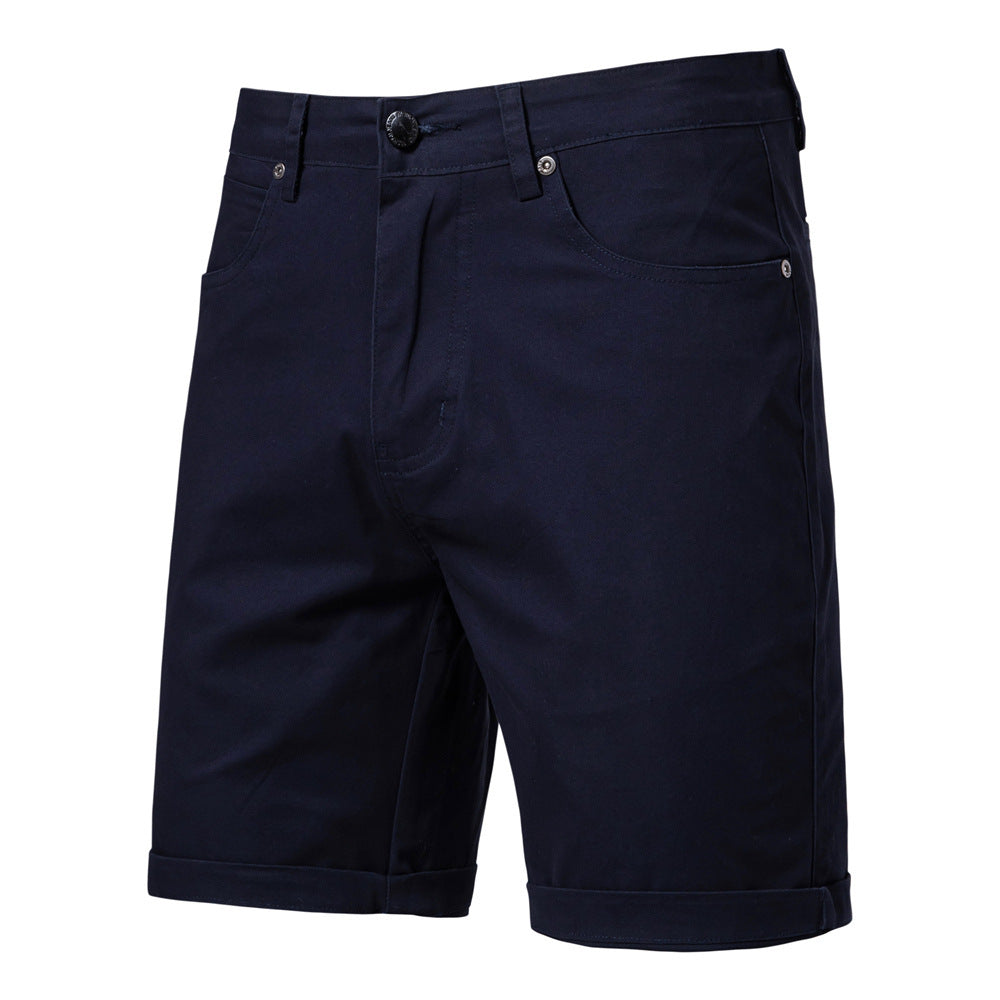 Straight Slim Cropped Pants Plus Size Solid Color Men's Clothing