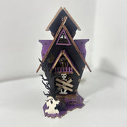Halloween DIY Wooden Glowing Haunted House Table Decoration