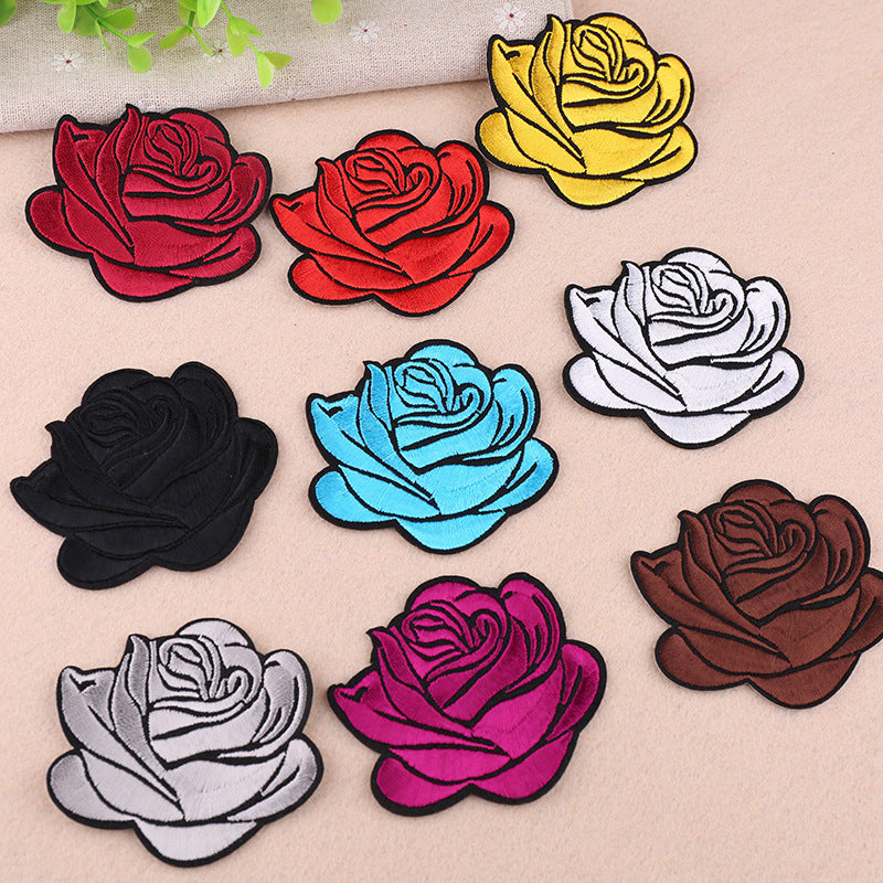 Rose Flower Embroidered Cloth Sticker – Sewing, Clothing, Bag, and Hat Patch