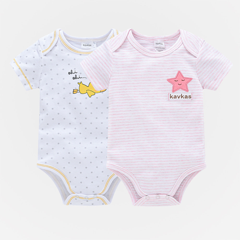 Baby Summer Cartoon Short-Sleeved Triangle Romper – Cute & Breathable Infant One-Piece