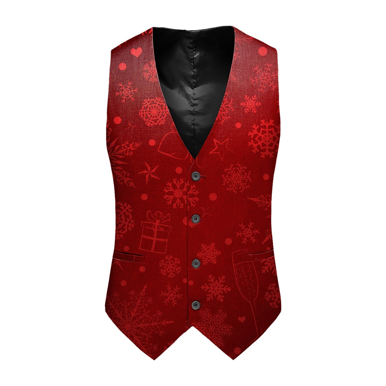 Slim Fit Printed Cotton Blend Vest Unisex Youth Casual