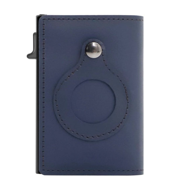 Men's Slim Leather AirTag Wallet – Anti-Theft RFID Multi-Functional Card Holder