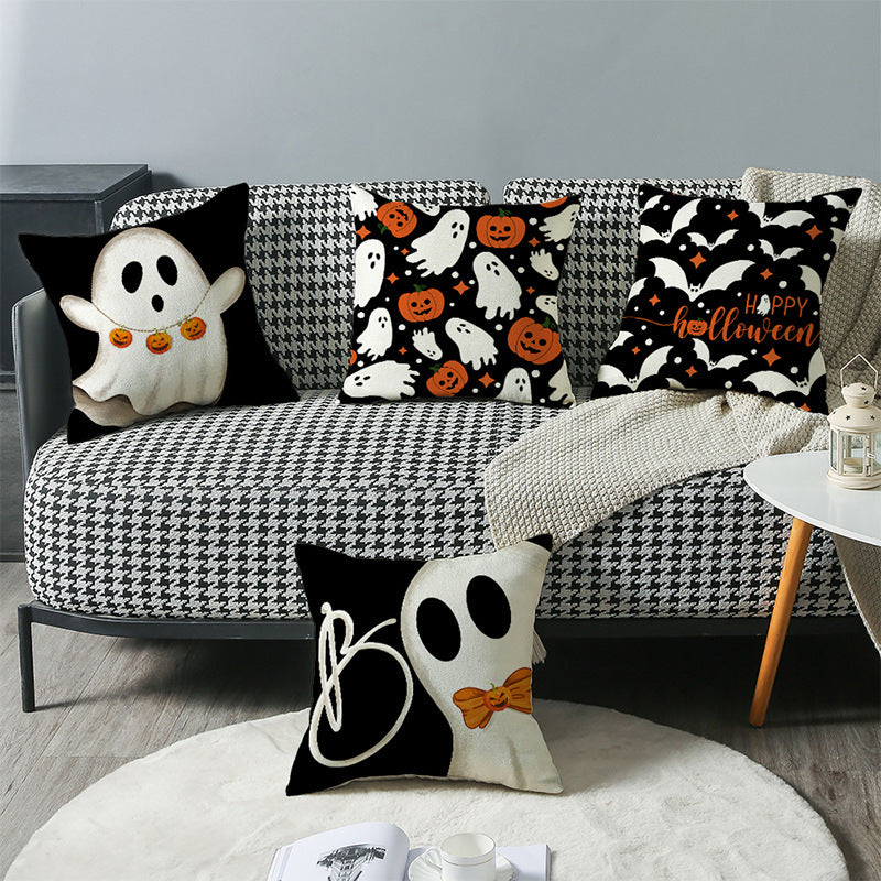Halloween Printed Linen Pillowcase