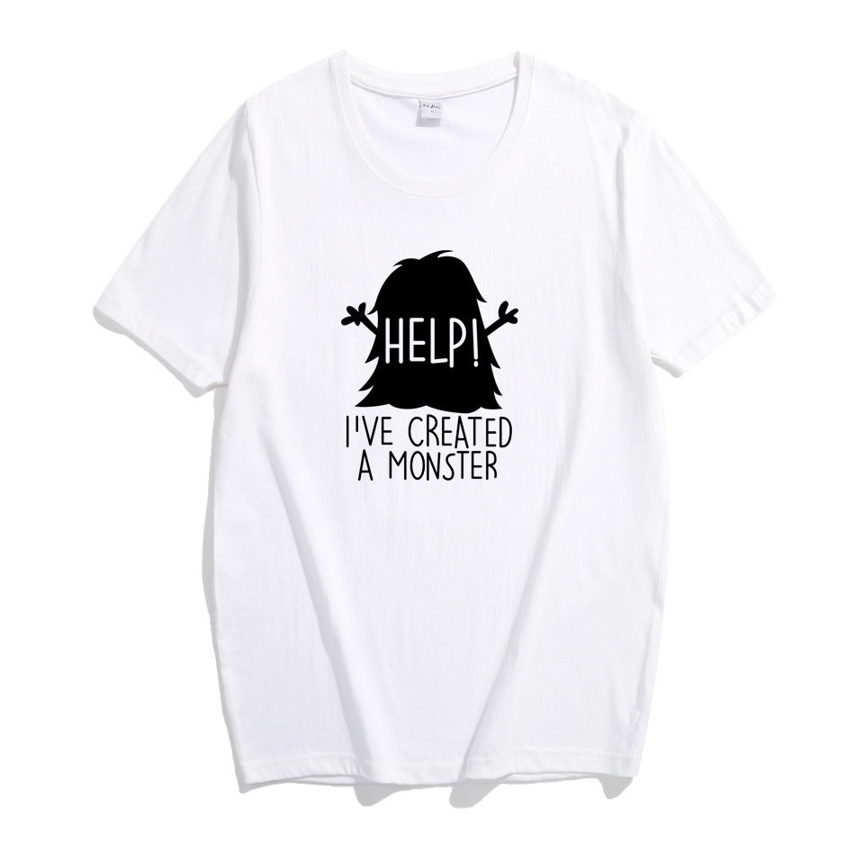 Parent-child T-shirt Crew Neck Top Khmer Short Sleeve