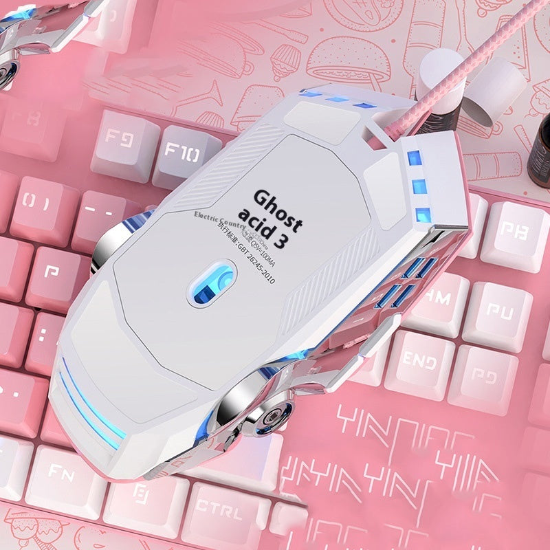 Wired RGB Gaming Mouse – Quiet Click, Programmable Macros, Adjustable DPI (USB)