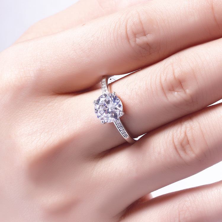 Elegant 925 Sterling Silver Engagement and Wedding Ring for Women