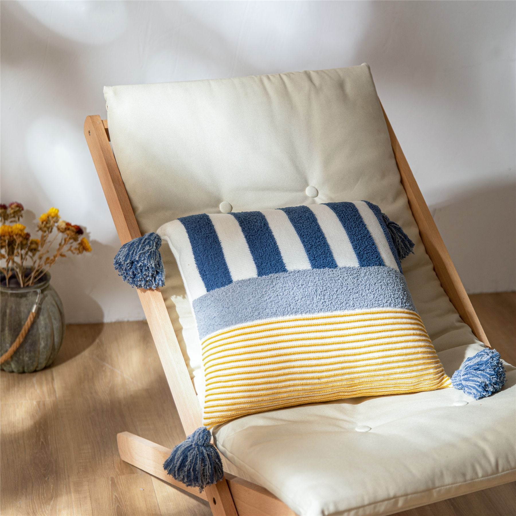 Nordic Style Check Pattern Acrylic Sofa Cushion Cover